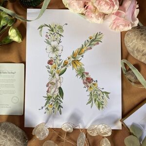 Hattie Darling - 8x10” Monogram Art Print - K